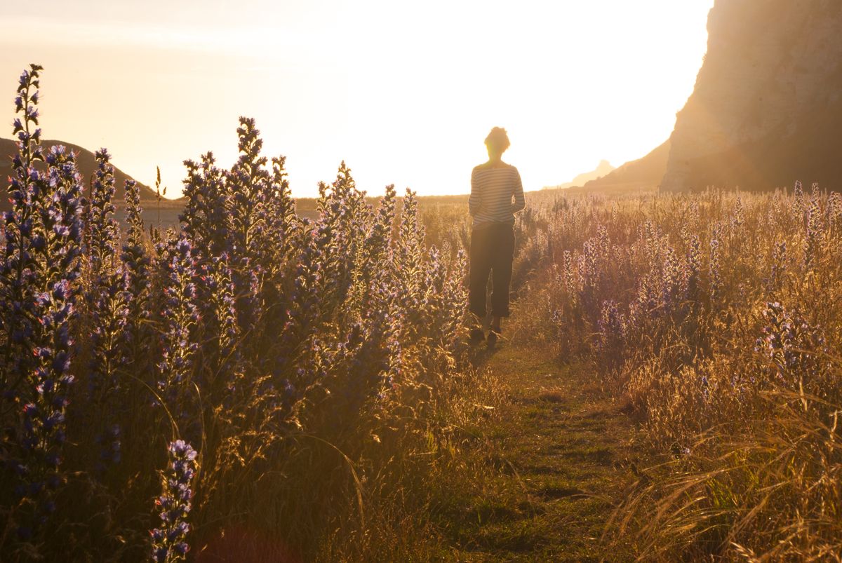 sunset, wildflowers and just the two of us.