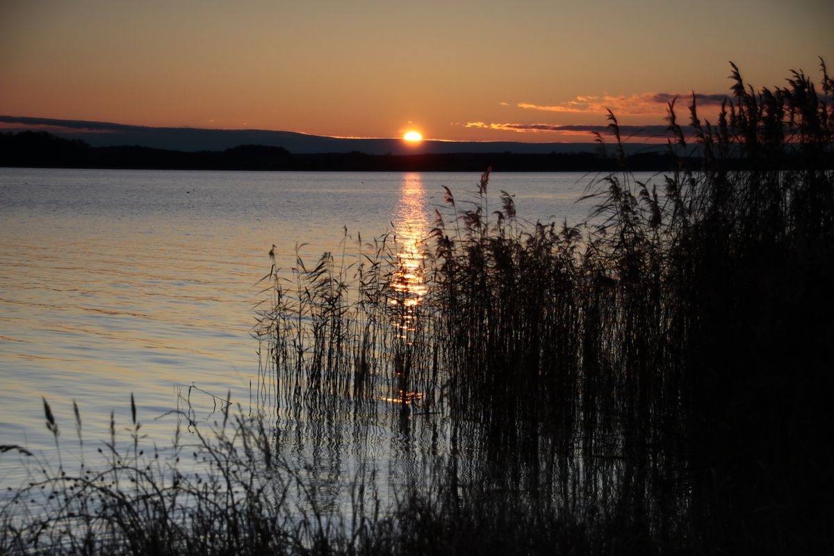 Sonnenuntergang am Achterwasser