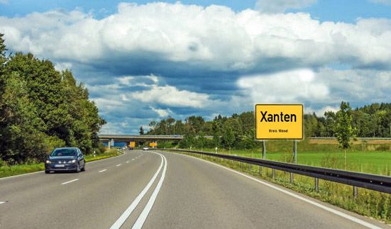 Bundesstrasse nach Xanten