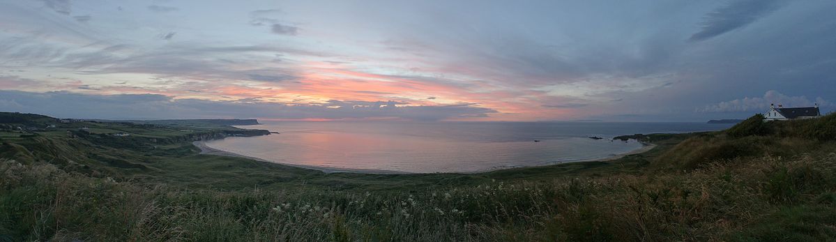 Sunset over the Antrim Coast in N.Ireland, near Ballintoy.