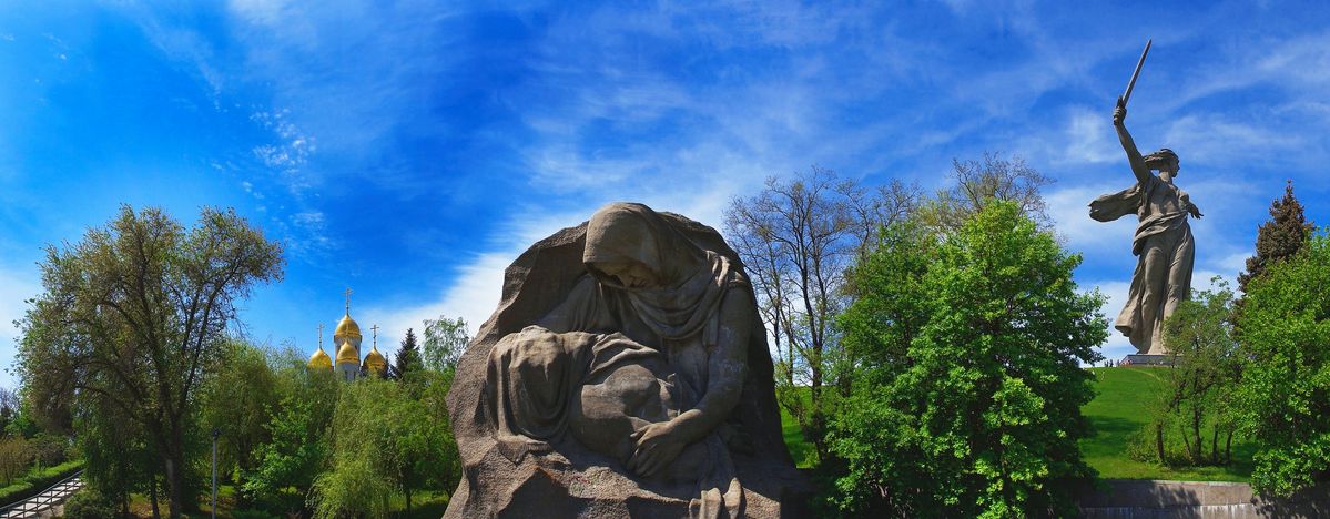 Volgograd (Stalingrad) sity, Russia. Grand memorial on Mamaev Kurgan  (Mamaev hill)